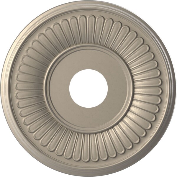 Ekena Millwork Berkshire PVC Medallion (Canopies up to 7"), 16"OD x 3 1/2"ID x 1"P, Metallic Silver Metallic CMP16BECSV - main
